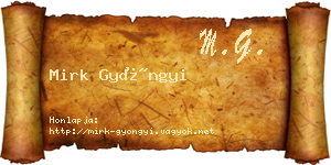 Mirk Gyöngyi névjegykártya