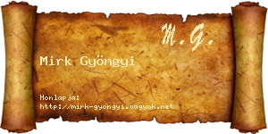 Mirk Gyöngyi névjegykártya